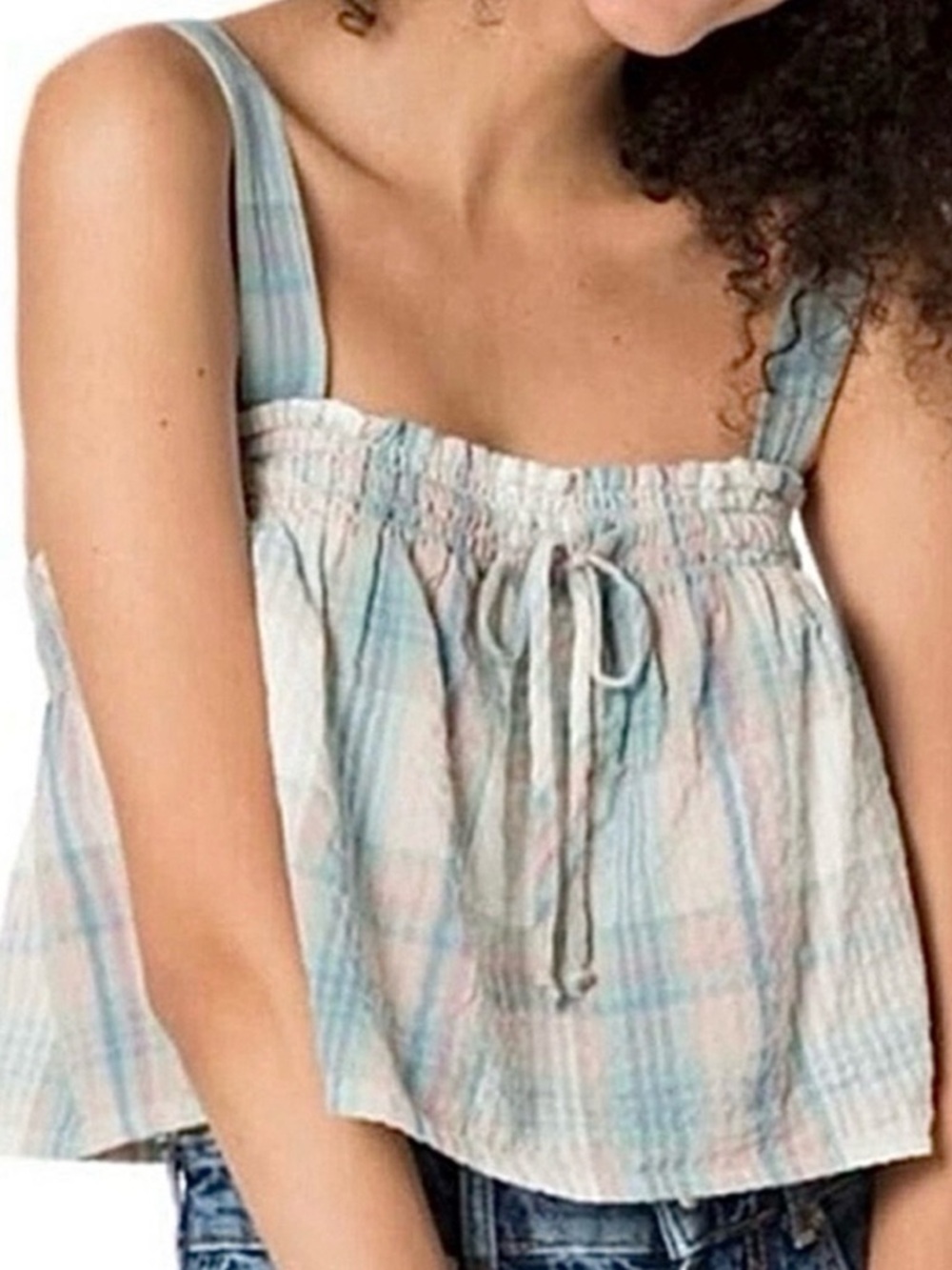 AE - Plaid Swing Crop Top